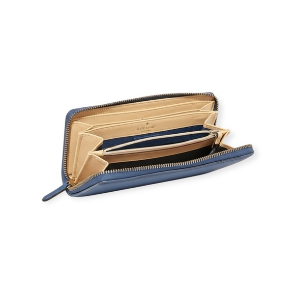 kate spade Neda Grey Street Continental Zip Around Wallet Card Slots Slate - Picture 3 of 16